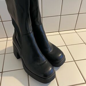 Black Leather Women's Boots